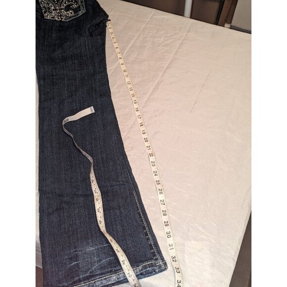 Miss Me Jeans Womens 28 Blue Bootcut Mid Rise Embroidered Denim JP5010B - Picture 16 of 16